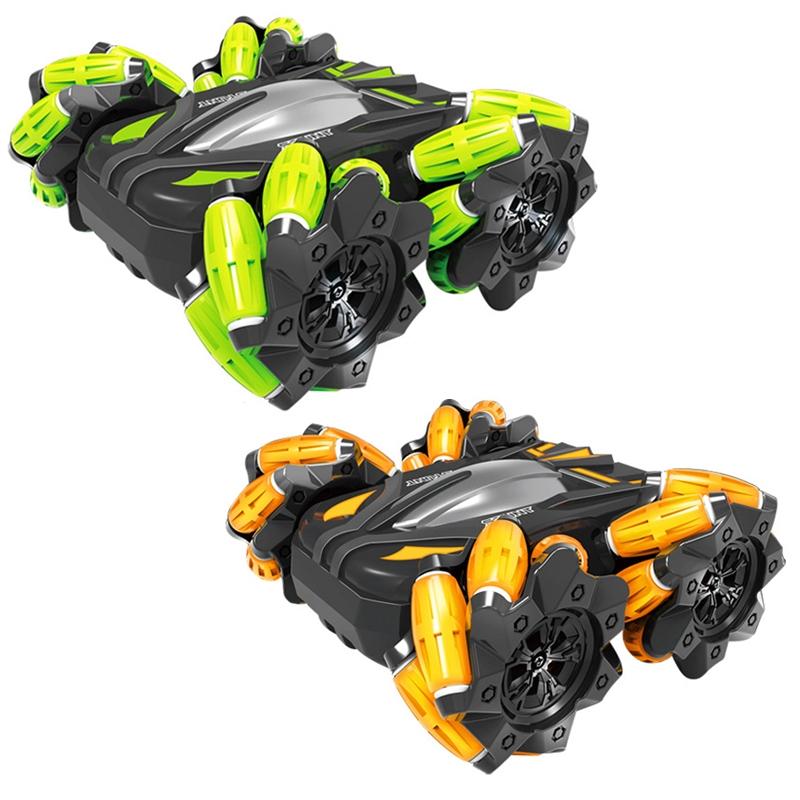 Double-sided Flip Drift Remote Control Toy Stunt Car for Children - Black Green