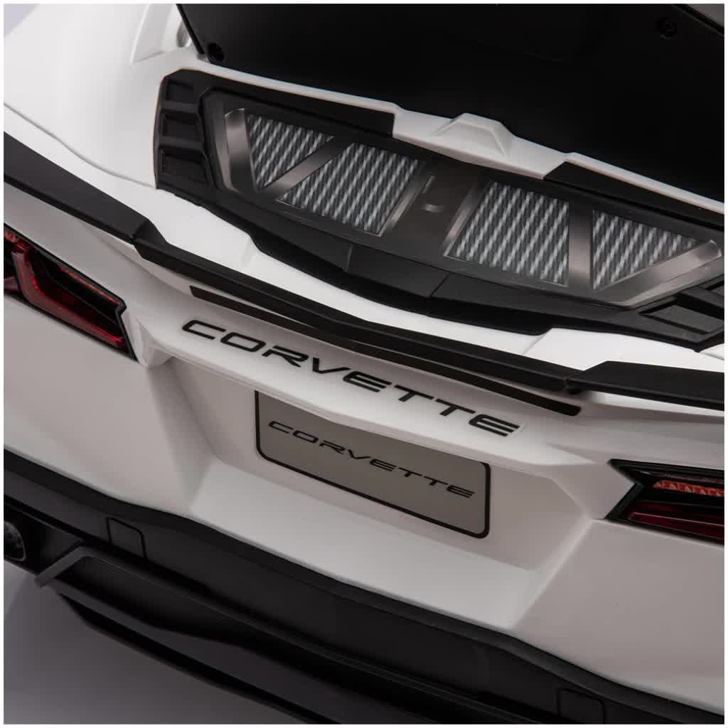 12V Licensed V8 Corvette Battery Powered Sports Kids Ride On Car – White