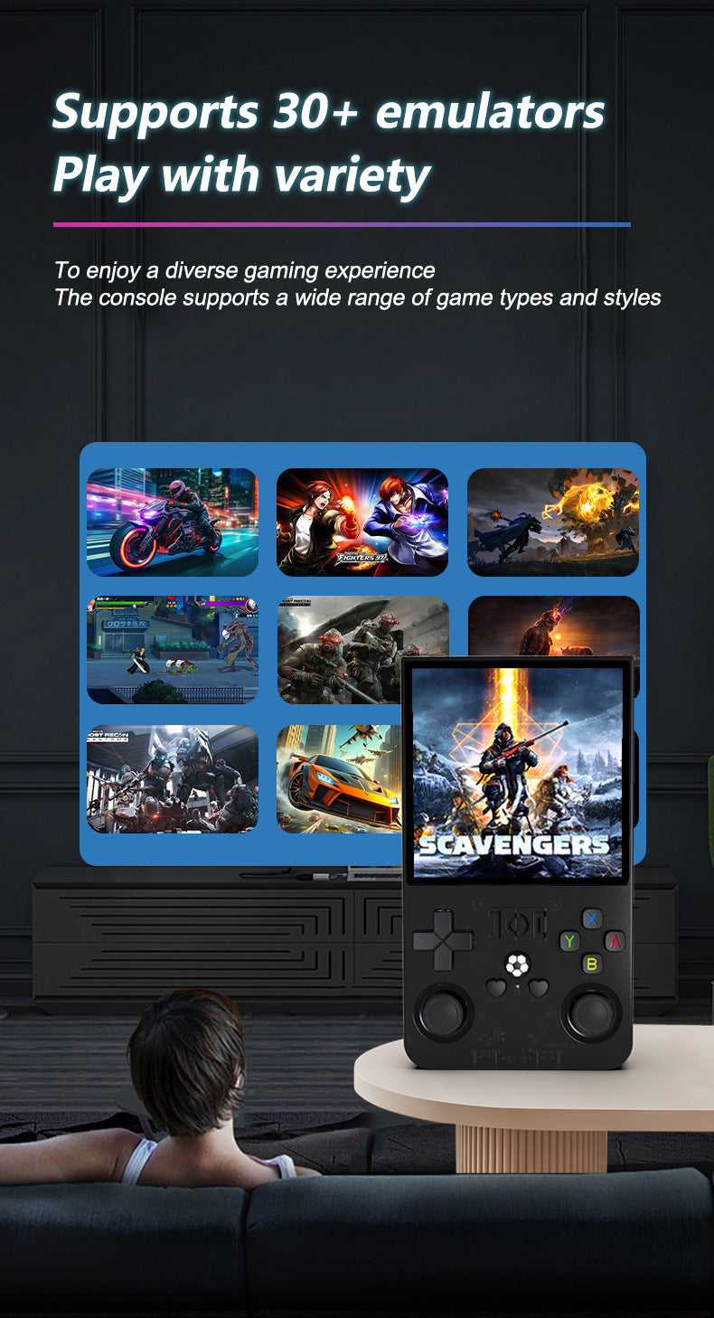 R36MAX Handheld Retro Game Console - 4.0 IPS Screen Open Source Linux 4000mAh Battery 30+ Emulators(grey)"