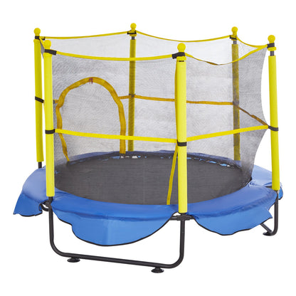 VEVOR 5FT Trampoline for Kids, 60" Indoor Outdoor Trampoline with Safety Enclosure Net, Basketball Hoop and Ocean Balls, Mini Toddler Recreational Trampoline Birthday Gifts for 3+ Years Kids
